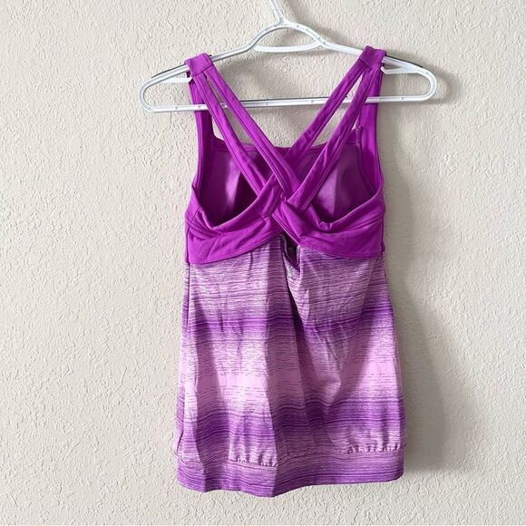 Athleta Criss Cross Back Tank Built-In Sports Bra Women's Purple Size S - Picture 3 of 8